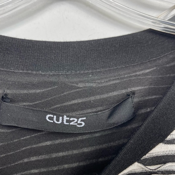 Cut25 by Yigal Azrouel Black & White Mini Cocktail Dress Textured Bodycon Boho 2 - Picture 6 of 16